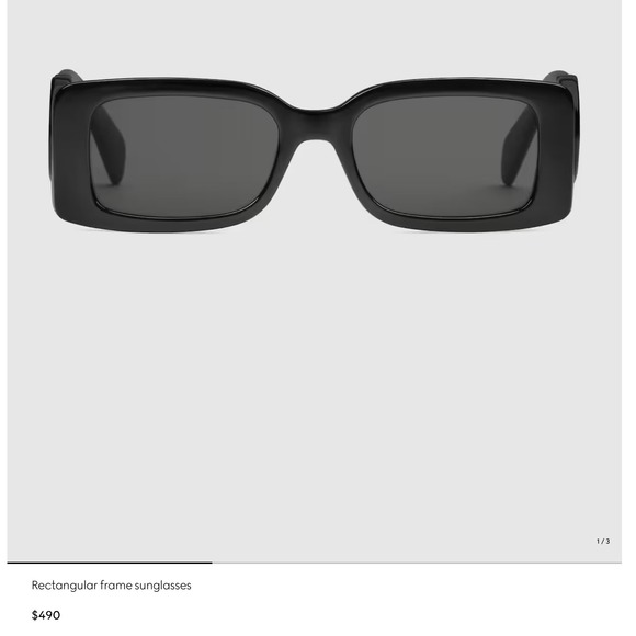Gucci Rectangular Sunglasses Interlocking‎ G Logo Black Fashion GG1325S - Picture 4 of 14
